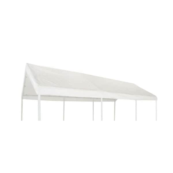 10 FT 8In X 20 FT  Carport Top Without Leg Skirts, White, 180g